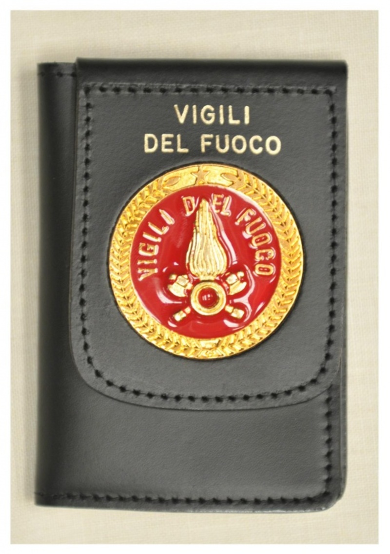 Portatessera Vigili del Fuoco in pelle