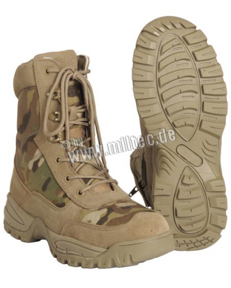 Anfibi multicam con cerniera lampo