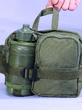 Marsupio con borraccia verde