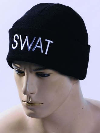 Cuffia lana SWAT nera