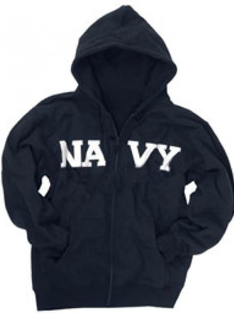 Felpa NAVY con cappuccio e zip