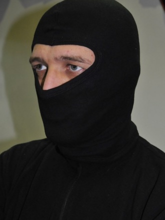Passamontagna cotone 1 buco nero