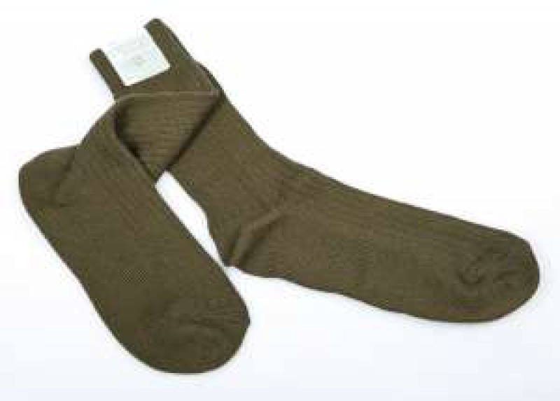 Calzino verde militare corto