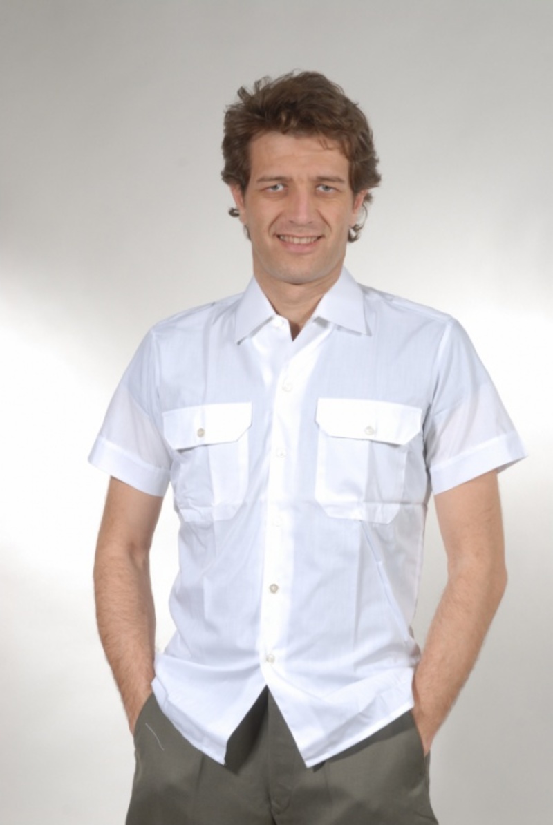 Camicia bianca mezza manica in cotone