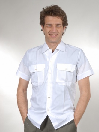 Camicia bianca mezza manica in cotone