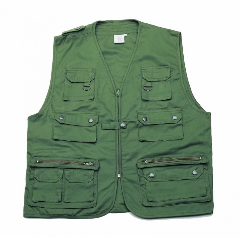 Gilet reporter verde oliva