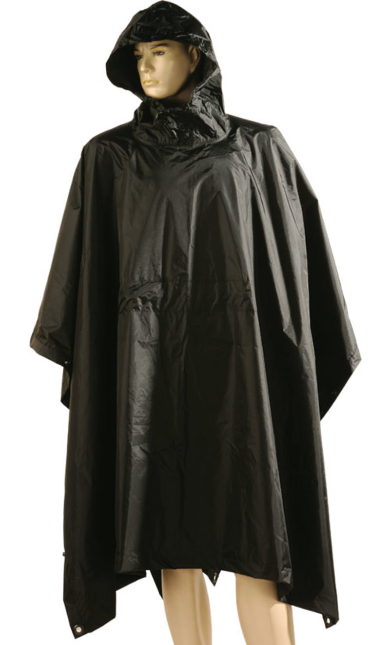 Poncho in nylon nero