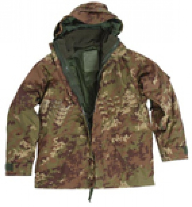 Parka impermeabile traspirante 3 strati con pile mimetico