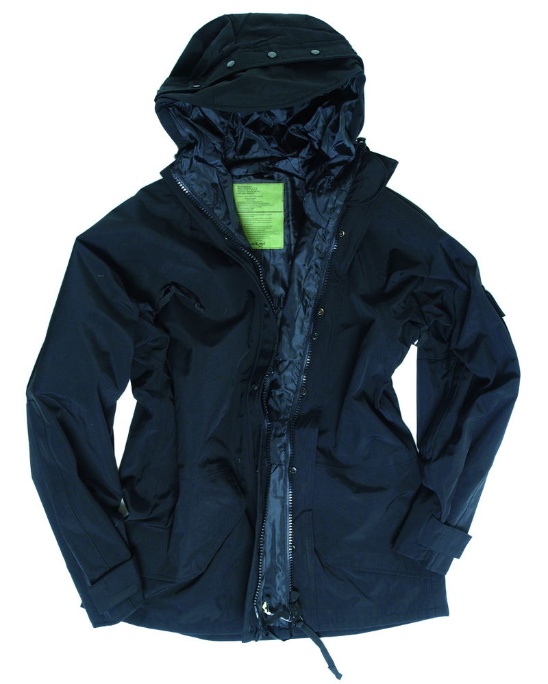 Parka impermeabile traspirante 3 strati con pile nero