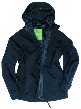Parka impermeabile traspirante 3 strati con pile nero