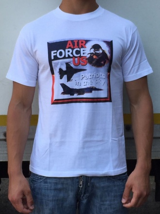 T-shirt Air Force US bianca