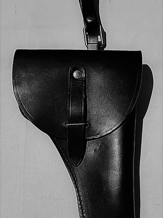 Fondina in cuoio nero Polizia di Stato