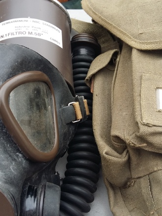 Maschera N.B.C. Esercito Italiano M59 nuova e completa