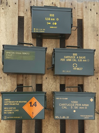 SET 5 CASSETTE PORTA MUNIZIONI STAGNE MEDIE