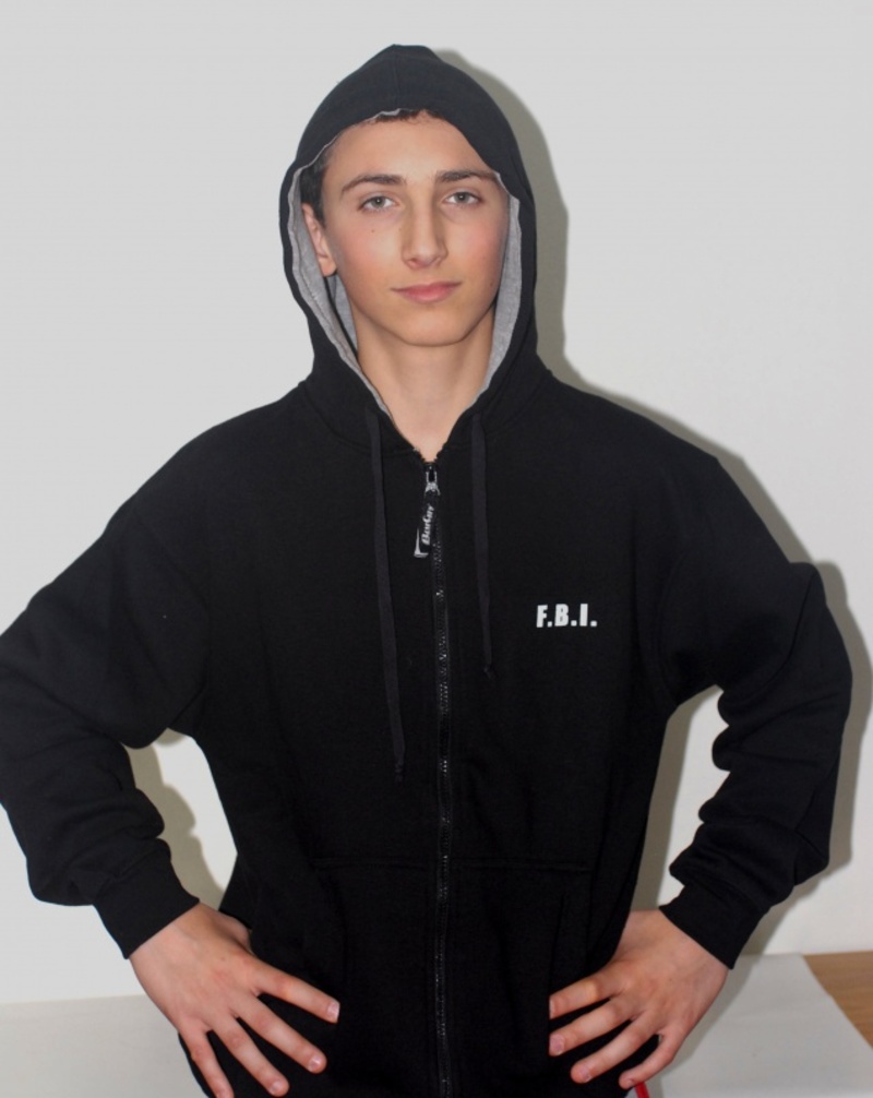 Felpa FBI con cappuccio e zip