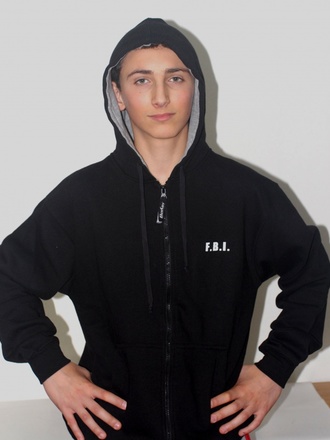 Felpa FBI con cappuccio e zip
