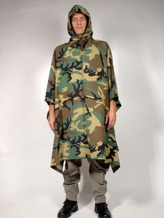 Poncho nylon woodland