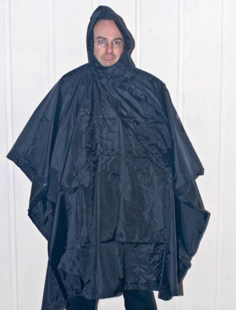 Poncho ripstop nero