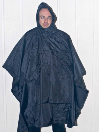 Poncho ripstop nero