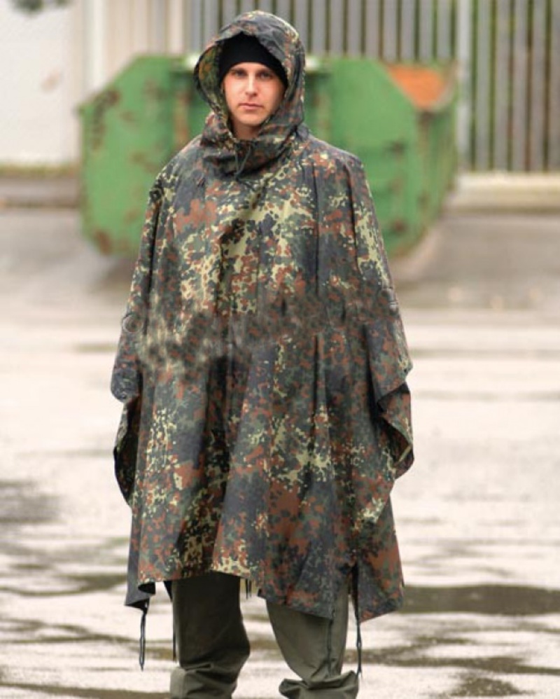 Poncho mimetico flecktarn