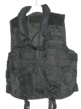 Tactical vest con inserti camoscio nero