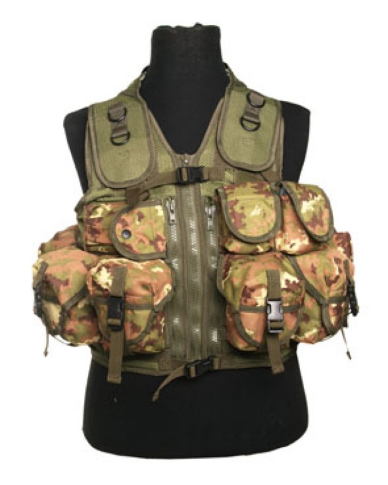 Tactical vest mimetico vegetato 9 tasche