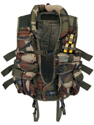 Tactical vest con inserti in camoscio woodland